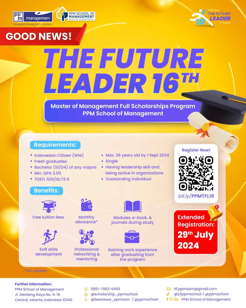 the poster beasiswa the future leader 2024
