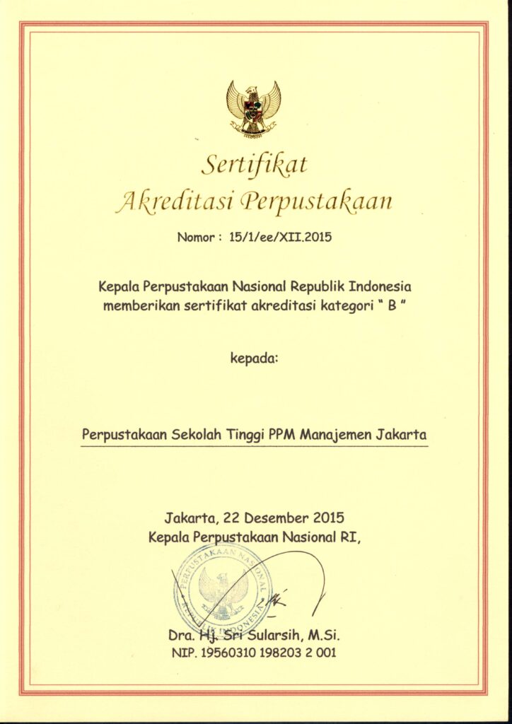 Sertifikat Akreditasi Perpustakaan