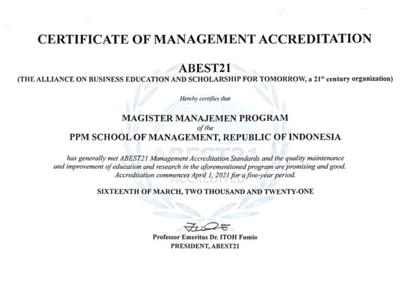 PPM School meraih akreditasi ABEST21